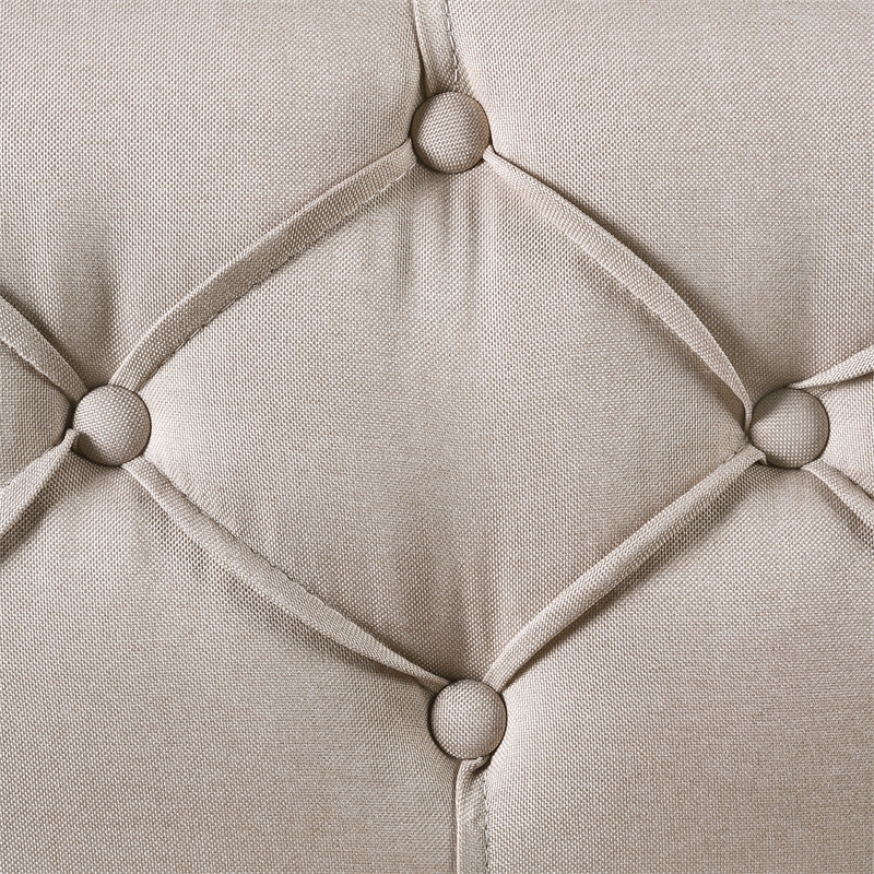 Furniture of America Knolt Fabric Twin Daybed With Trundle in Ivory