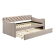 Furniture of America Knolt Fabric Twin Daybed With Trundle in Ivory