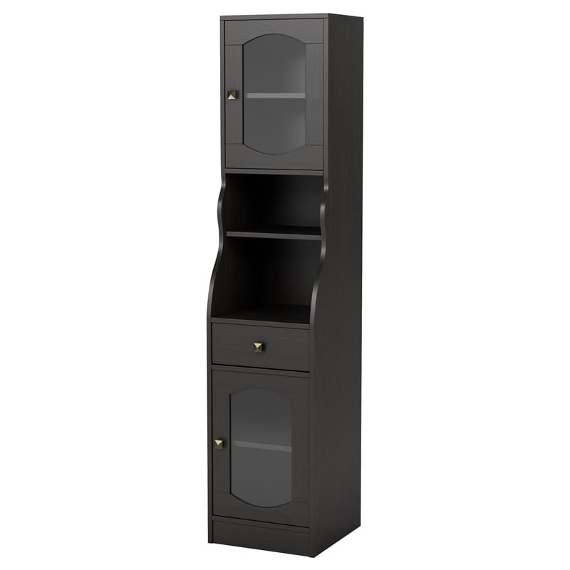 Furniture of America Elm Multi-Storage Wood Tower Cabinet in Espresso