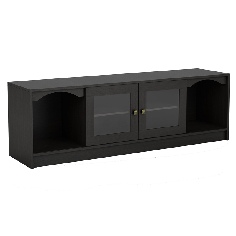 Furniture of America Elm Wood TV Stand with Cable Management in Espresso