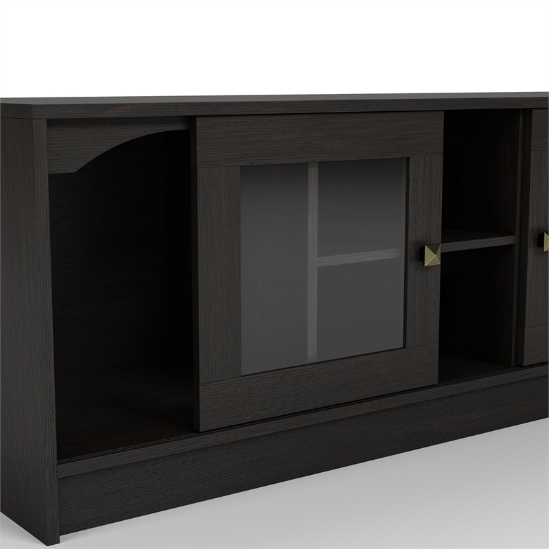 Furniture of America Elm Wood TV Stand with Cable Management in Espresso