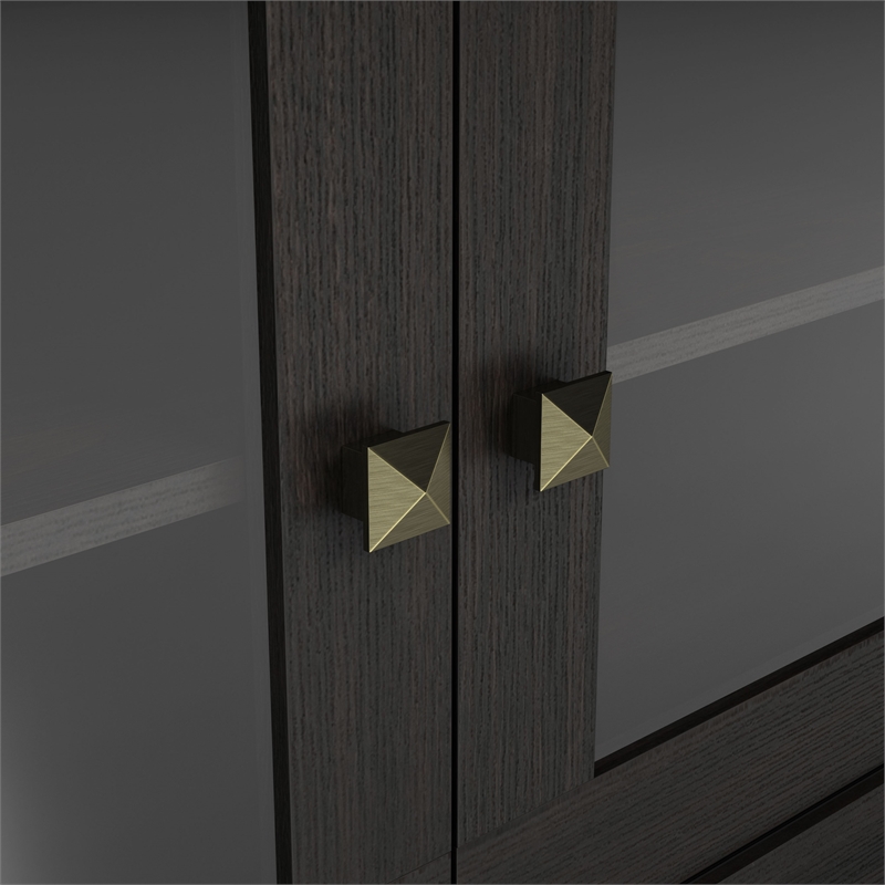 Furniture of America Elm Wood TV Stand with Cable Management in Espresso