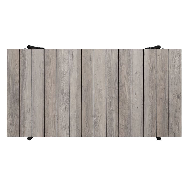 Furniture of America Acres Wood Natural Coffee Table with Metal Black Wheels