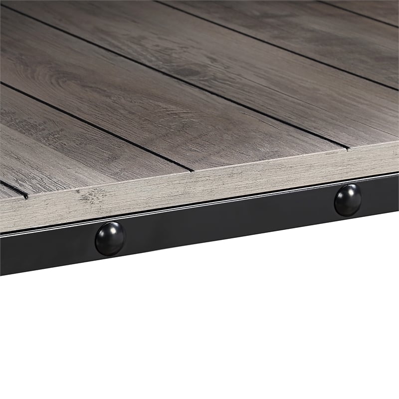 Furniture of America Acres Wood Natural Coffee Table with Metal Black Wheels