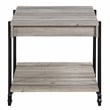 Furniture of America Acres Wood Natural End Table with Metal Black Wheels