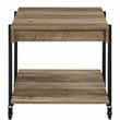 Furniture of America Acres Wood Oak End Table with Metal Black Wheels