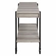 Furniture of America Acres Wood Natural Console Table with Metal Black Wheels