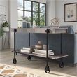 Furniture of America Acres Wood Natural Console Table with Metal Black Wheels