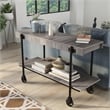 Furniture of America Acres Wood Natural Console Table with Metal Black Wheels