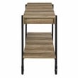 Furniture of America Acres Wood Oak Console Table with Metal Black Wheels
