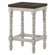 Furniture of America Birch Wood Counter Stools in White and Walnut (Set of 2)