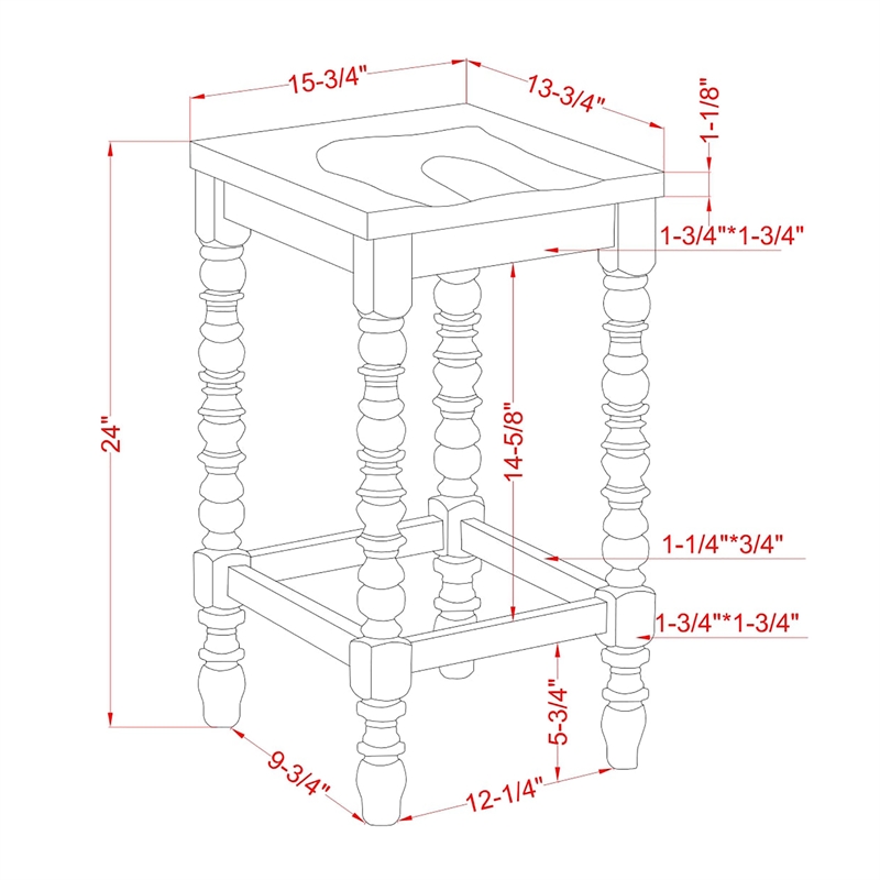 Furniture of America Birch Wood Counter Stools in White and Walnut (Set of 2)
