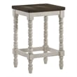 Furniture of America Birch Wood Counter Stools in White and Walnut (Set of 2)