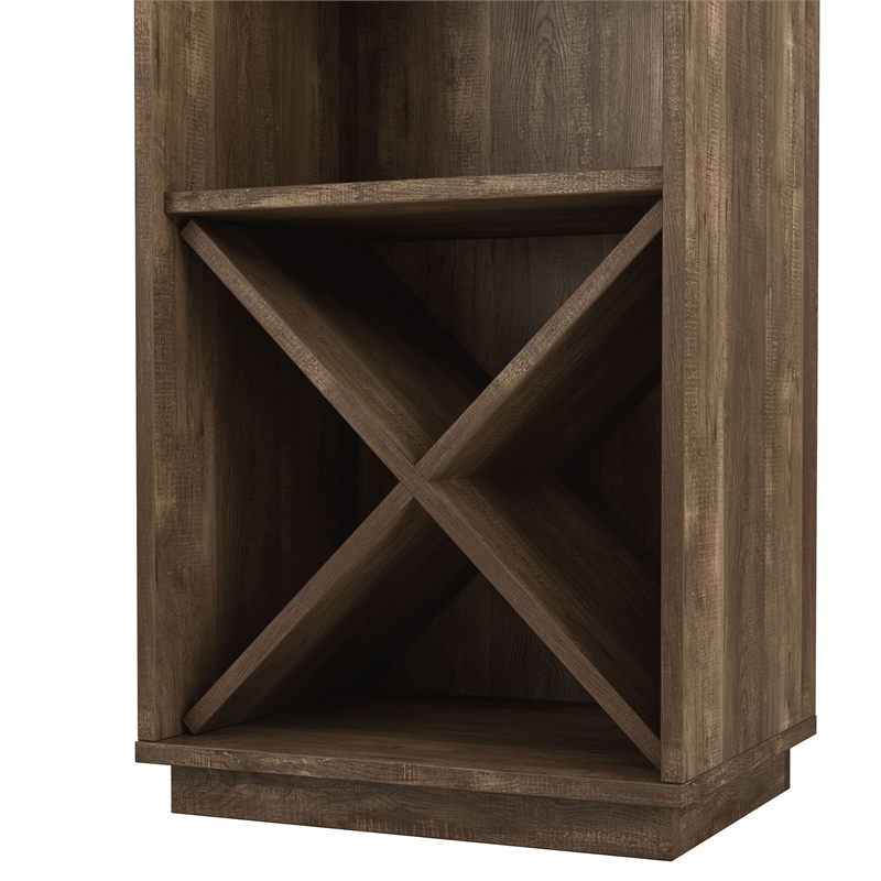 Furniture of America Scandi Wood Tower Cabinet in Reclaimed Oak