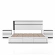 FOA Misti 3-Piece White Wood Storage Bedroom Set - Cal King + 2 Nightstands