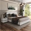 FOA Misti 3-Piece White Wood Storage Bedroom Set - Cal King + 2 Nightstands