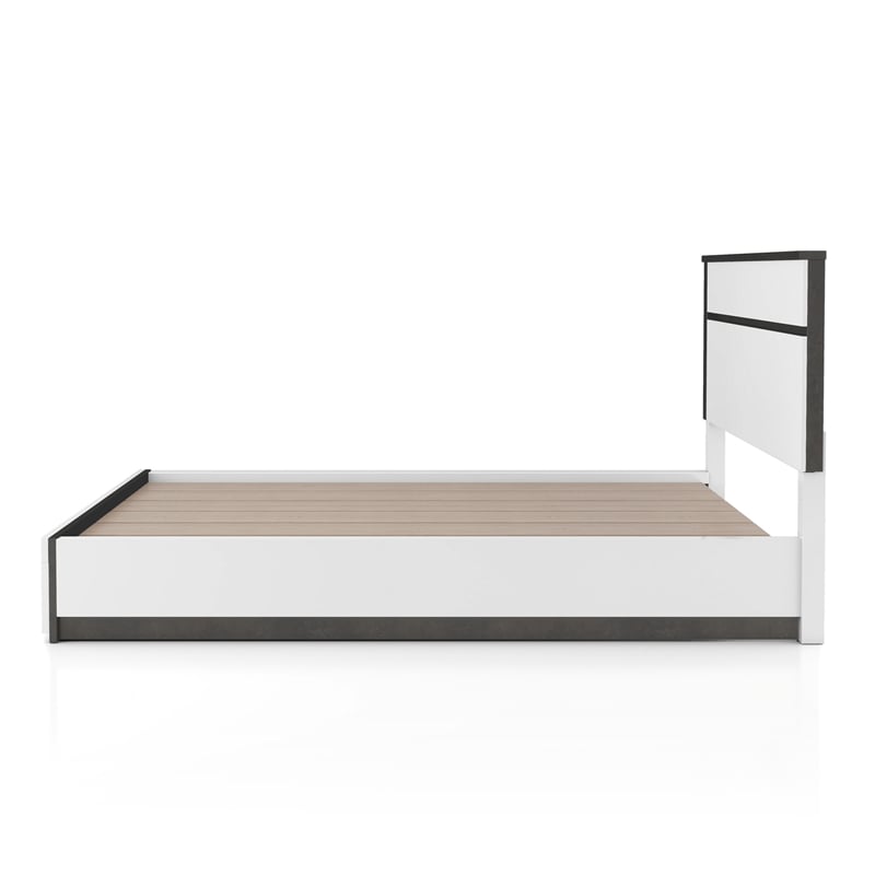 FOA Misti 3-Piece White Wood Storage Bedroom Set - Cal King + 2 Nightstands