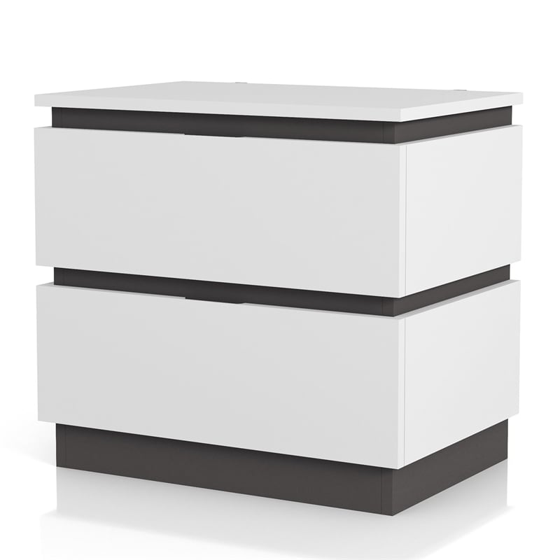 FOA Misti 3-Piece White Wood Storage Bedroom Set - Cal King + 2 Nightstands