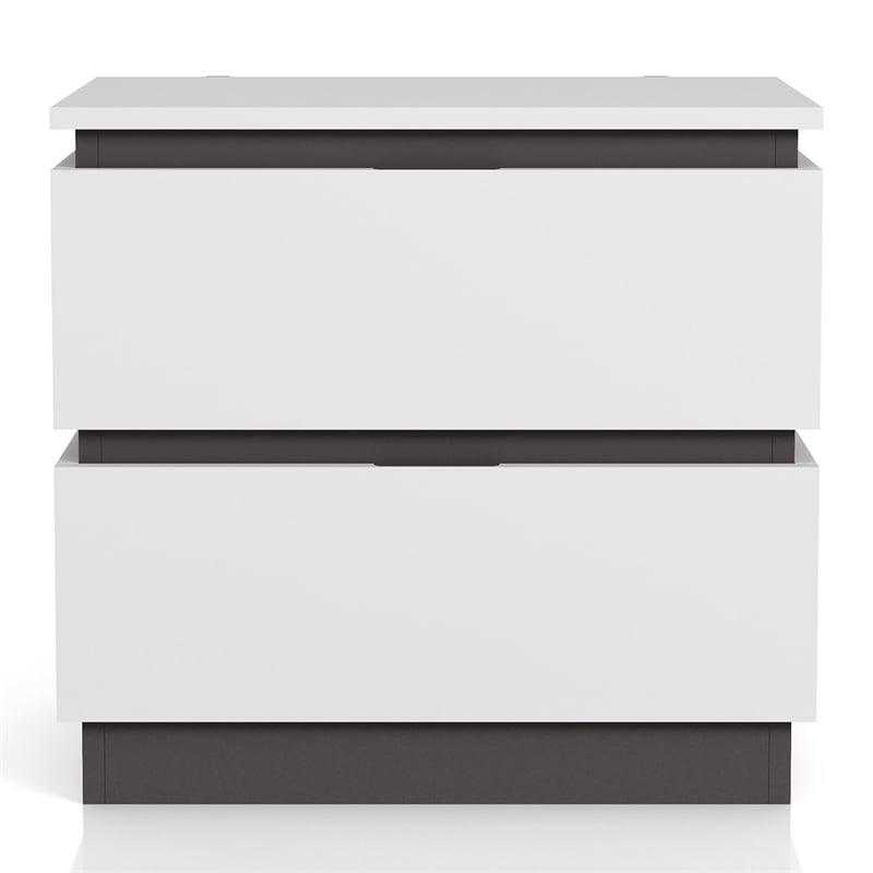 FOA Misti 3-Piece White Wood Storage Bedroom Set - Cal King + 2 Nightstands