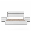 FOA Misti 3-Piece White Wood Storage Bedroom Set - King + 2 Nightstands