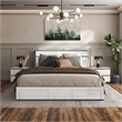 FOA Misti 3-Piece White Wood Storage Bedroom Set - King + 2 Nightstands