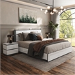 FOA Misti 3-Piece White Wood Storage Bedroom Set - Queen + 2 Nightstands