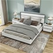 FOA Misti 3-Piece White Wood Bedroom Set - King + 2 Nightstands
