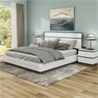 FOA Misti 3-Piece White Wood Bedroom Set - King + 2 Nightstands