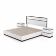 FOA Misti 3-Piece White Wood Bedroom Set - Queen + 2 Nightstands
