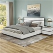 FOA Misti 3-Piece White Wood Bedroom Set - Queen + 2 Nightstands