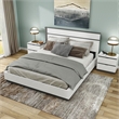 FOA Misti 3-Piece White Wood Bedroom Set - Queen + 2 Nightstands