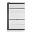 FOA Misti 6pc Wood White Bedroom Set-Cal King+2 Nightstands+Chest+Dresser+Mirror