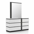 FOA Misti 6pc Wood White Bedroom Set-King+2 Nightstands+Chest+Dresser+Mirror
