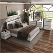 FOA Misti 6pc Wood White Bedroom Set-King+2 Nightstands+Chest+Dresser+Mirror