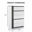 FOA Misti 6pc Wood White Bedroom Set-King+2 Nightstands+Chest+Dresser+Mirror