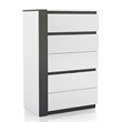 FOA Misti 6pc Wood White Bedroom Set-Queen+2 Nightstands+Chest+Dresser+Mirror