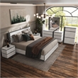 FOA Misti 6pc Wood White Bedroom Set-Queen+2 Nightstands+Chest+Dresser+Mirror