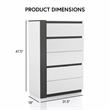 FOA Misti 6pc Wood White Bedroom Set-Queen+2 Nightstands+Chest+Dresser+Mirror