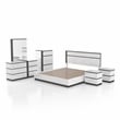 FOA Misti 6pc White Wood Bedroom Set-King+2 Nightstands+Chest+Dresser+Mirror