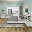 FOA Misti 6pc White Wood Bedroom Set-King+2 Nightstands+Chest+Dresser+Mirror