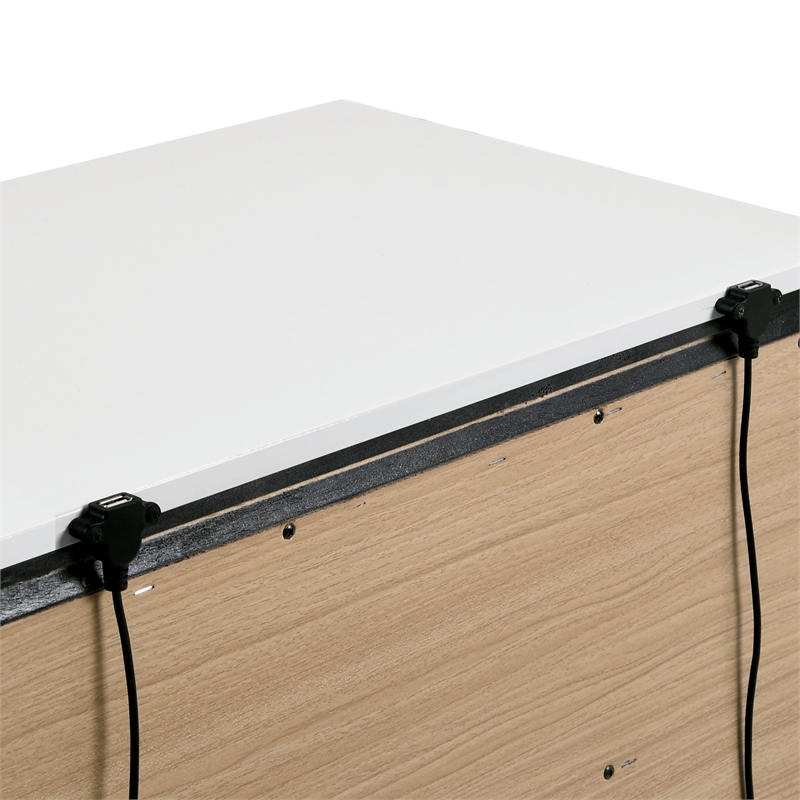 FOA Misti 6pc White Wood Bedroom Set-Queen+2 Nightstands+Chest+Dresser+Mirror