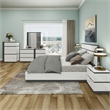 FOA Misti 6pc White Wood Bedroom Set-Queen+2 Nightstands+Chest+Dresser+Mirror