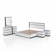 FOA Misti 5pc Wood White Storage Bed Set - Cal King+2 Nightstands+Dresser+Mirror