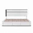 FOA Misti 5pc Wood White Storage Bed Set - Cal King+2 Nightstands+Dresser+Mirror