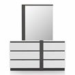 FOA Misti 5pc Wood White Storage Bed Set - Cal King+2 Nightstands+Dresser+Mirror