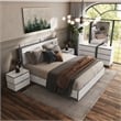 FOA Misti 5pc Wood White Storage Bed Set - Cal King+2 Nightstands+Dresser+Mirror