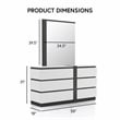 FOA Misti 5pc Wood White Storage Bed Set - Queen+2 Nightstands+Dresser+Mirror