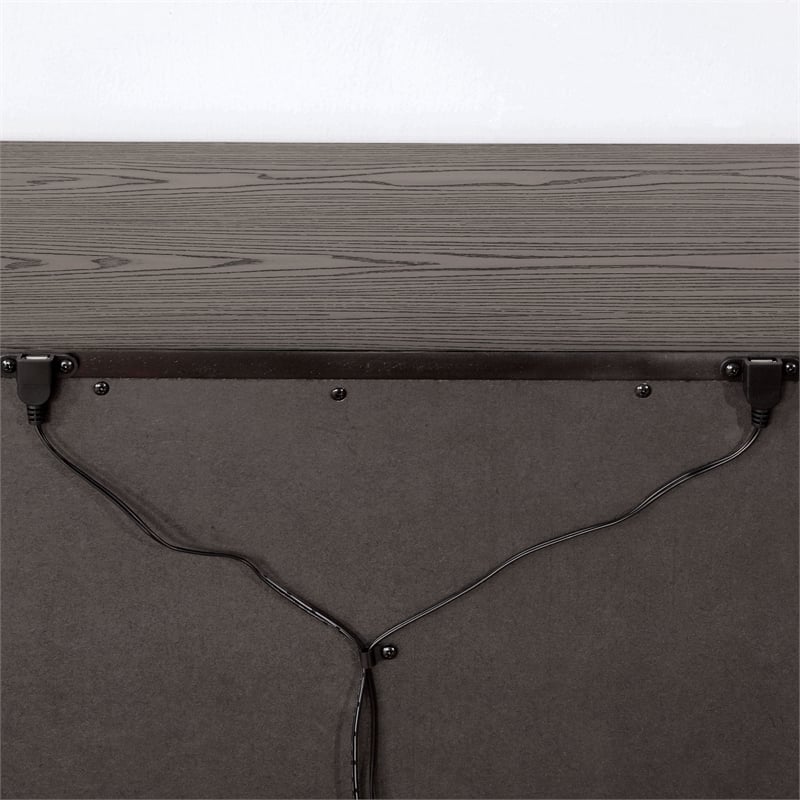 FOA Charo 5pc Gray Wood Bedroom Set-King + 2 Nightstands + Dresser + Mirror