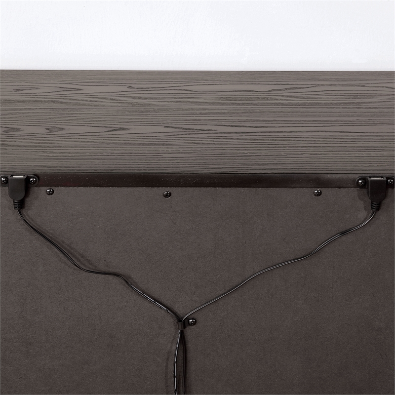 FOA Charo 5pc Gray Wood Bedroom Set-Queen + 2 Nightstands + Dresser + Mirror