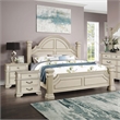 Furniture of America Charo 3pc White Wood Bedroom Set-Queen + 2 Nightstands